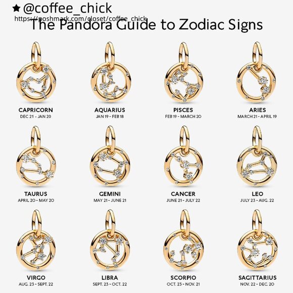 Pandora Aquarius Zodiac Dangle Charm - Picture 4 of 6